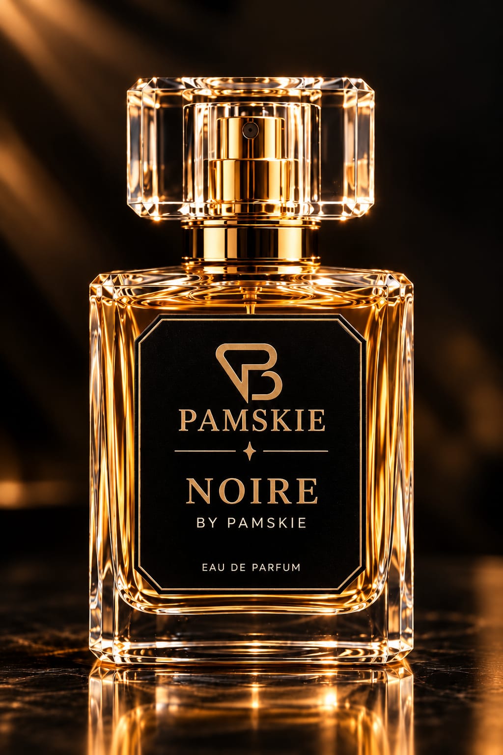 ELVESSA Eau de Parfum by Pamskie Luxe in a rose-toned glass bottle