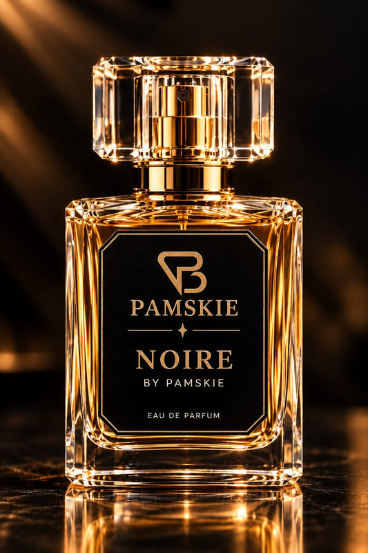 ELVESSA Eau de Parfum by Pamskie Luxe in a rose-toned glass bottle